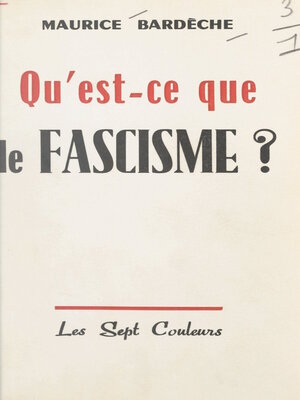 cover image of Qu'est-ce que le fascisme ?